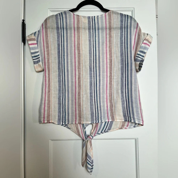 Cloth & Stone Striped Tie Front Top (Small) - Picture 2 of 2